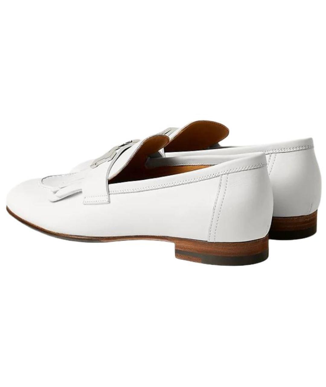 HERMES Белые кожаные лоферы, фото 4