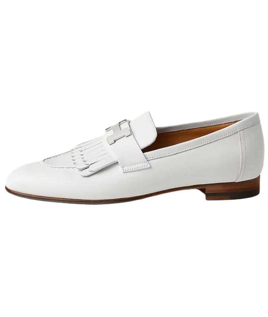 HERMES Белые кожаные лоферы, фото 2