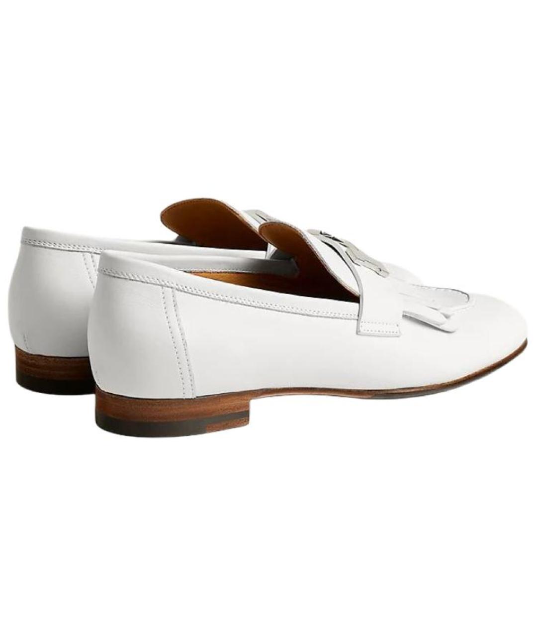 HERMES Белые кожаные лоферы, фото 5