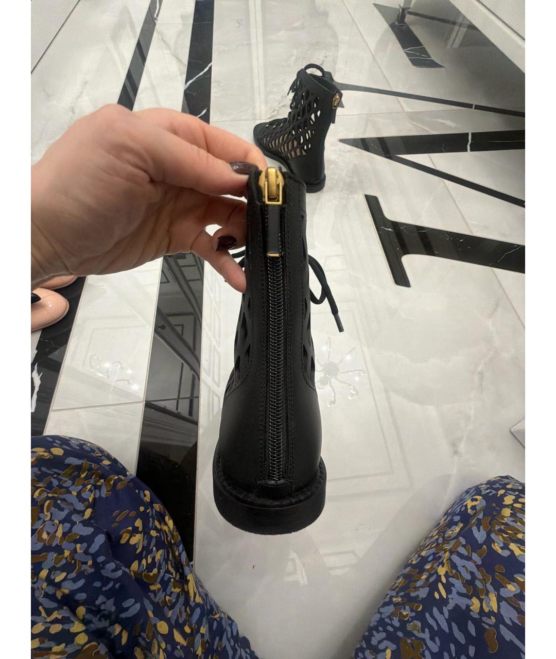 CHRISTIAN DIOR Черные кожаные сандалии, фото 5