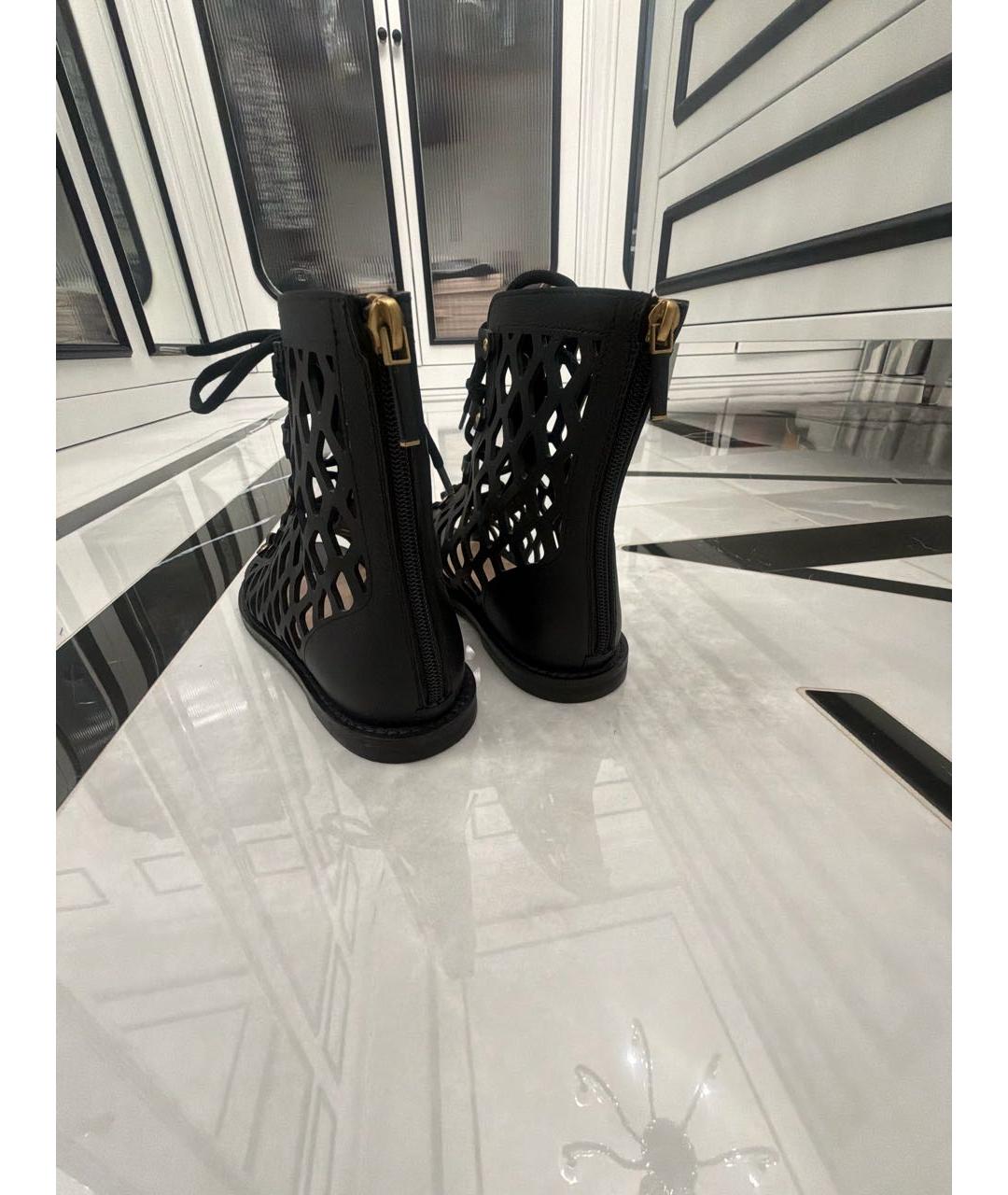 CHRISTIAN DIOR Черные кожаные сандалии, фото 4