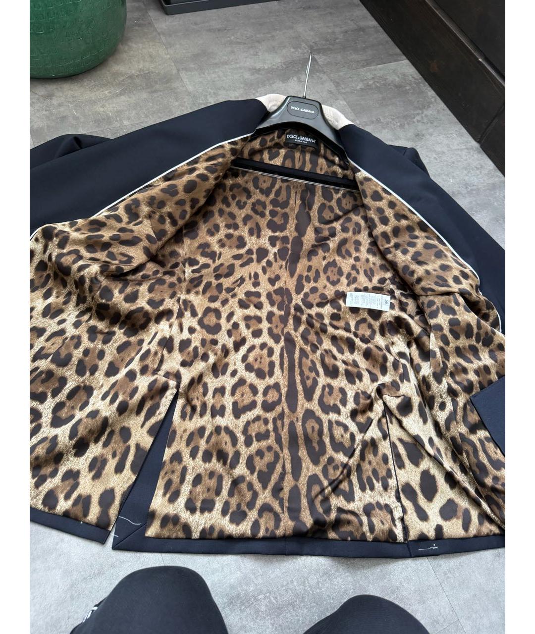 DOLCE&GABBANA Темно-синий шерстяной костюм с брюками, фото 2