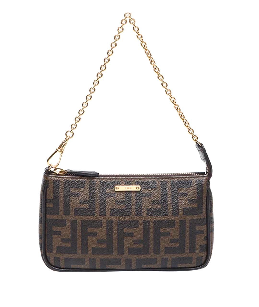 FENDI Коричневая сумка с короткими ручками, фото 1