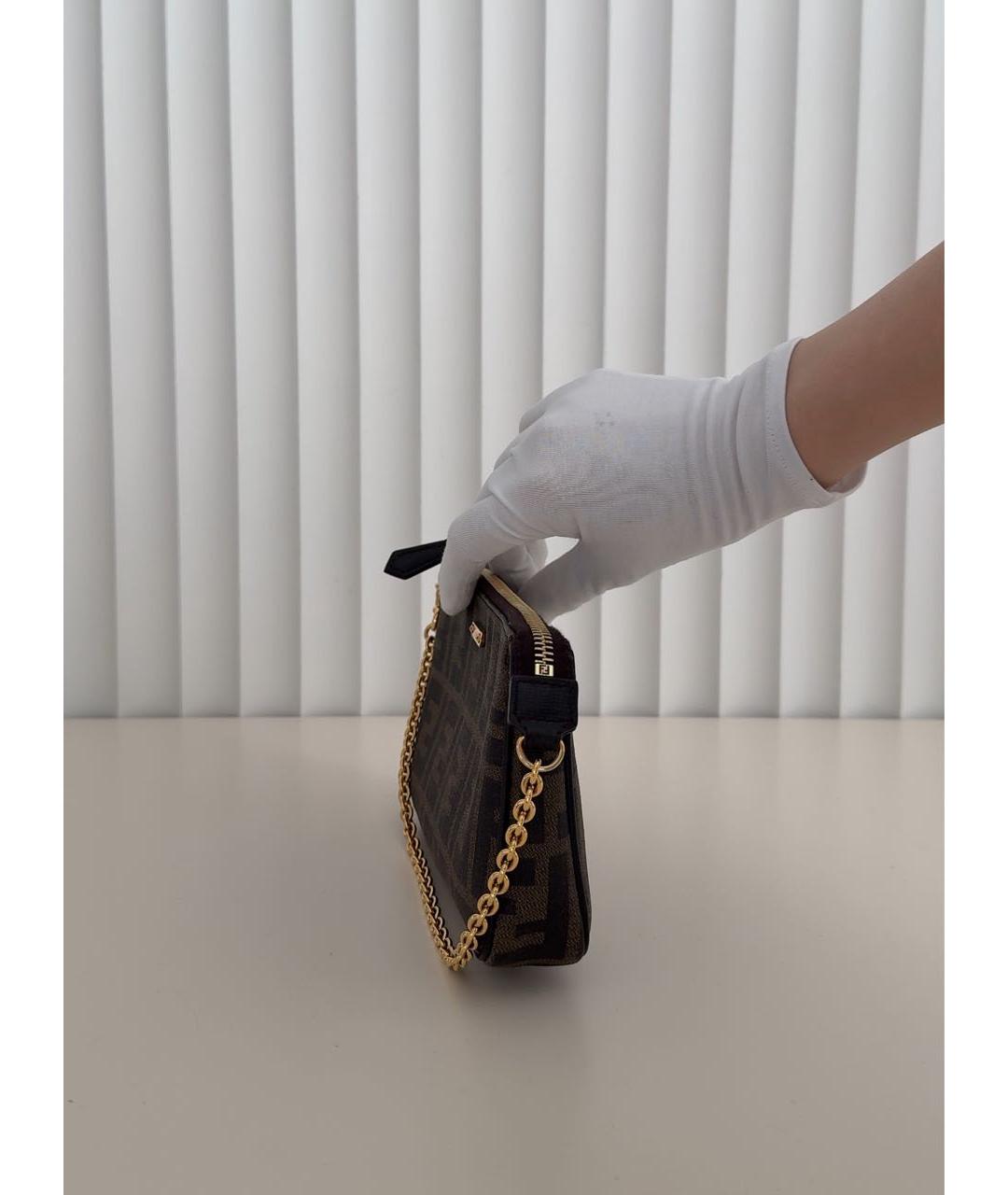 FENDI Коричневая сумка с короткими ручками, фото 2