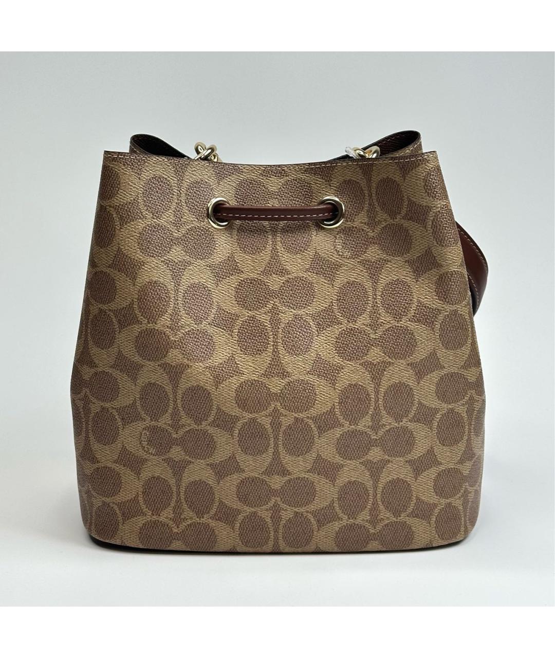 COACH Коричневая кожаная сумка через плечо, фото 3