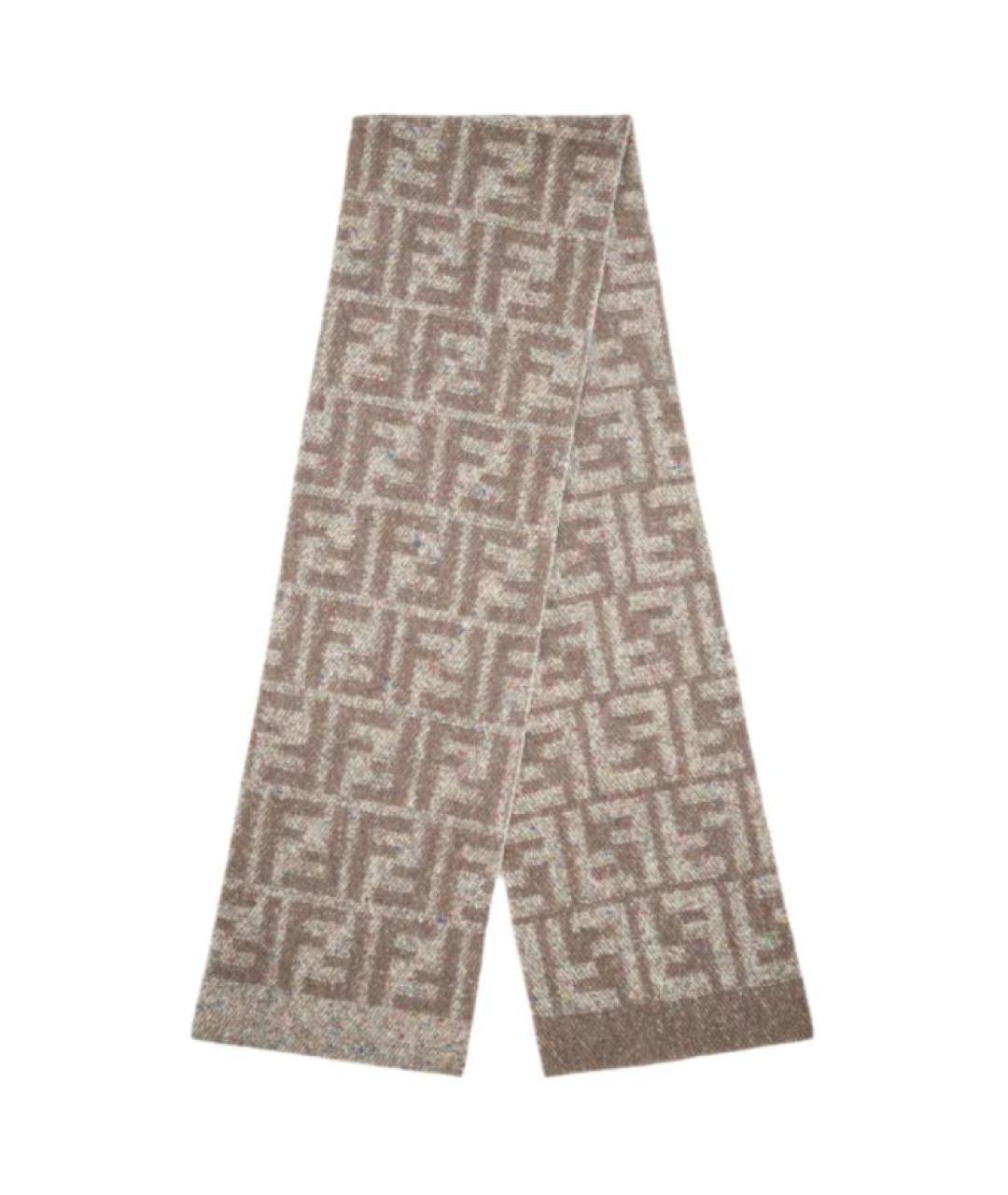 FENDI Серый шарф, фото 3