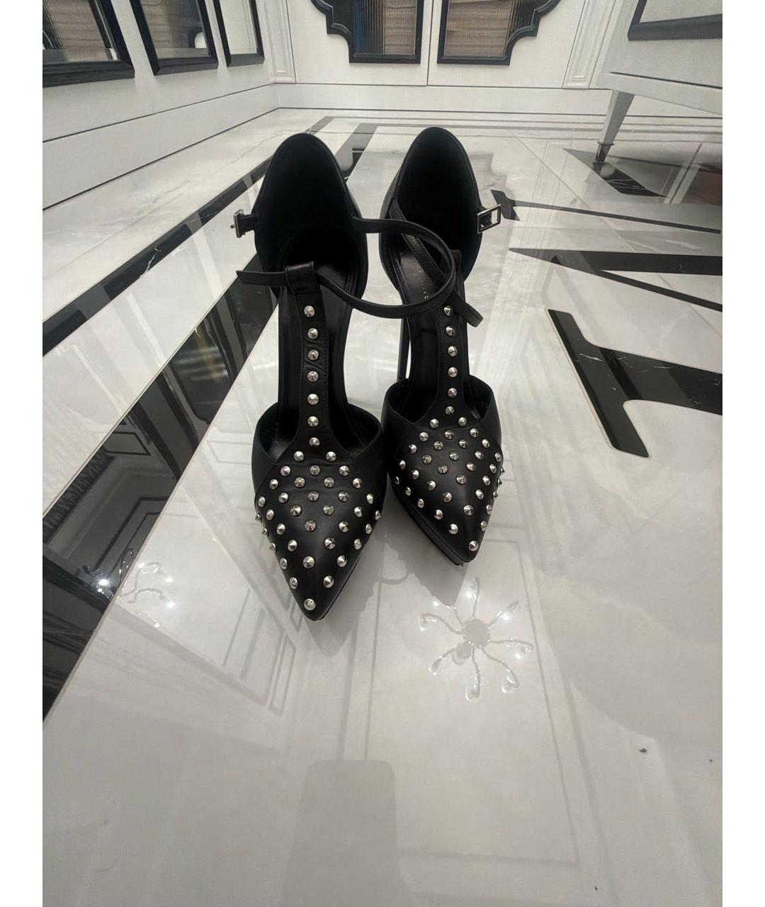 SAINT LAURENT Черные кожаные туфли, фото 2