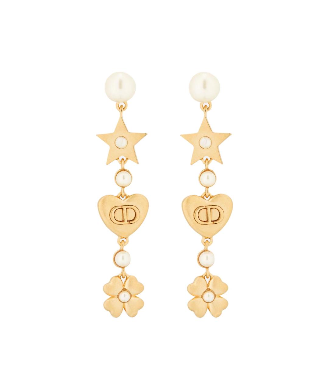 CHRISTIAN DIOR Золотые металлические серьги, фото 1