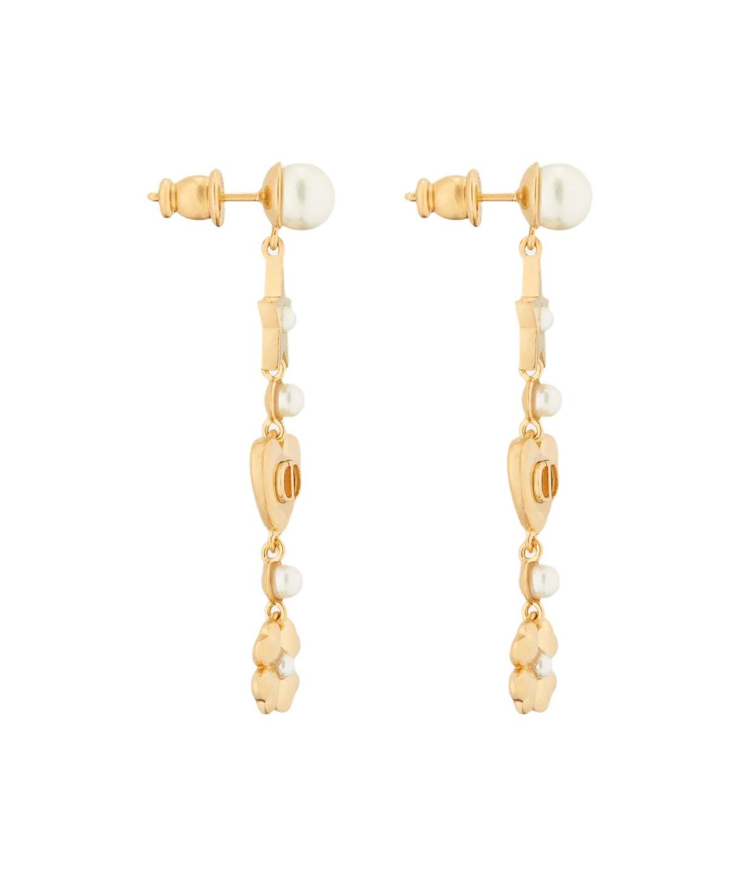 CHRISTIAN DIOR Золотые металлические серьги, фото 3