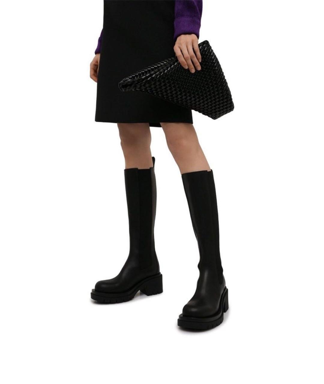 BOTTEGA VENETA Черные кожаные сапоги, фото 6