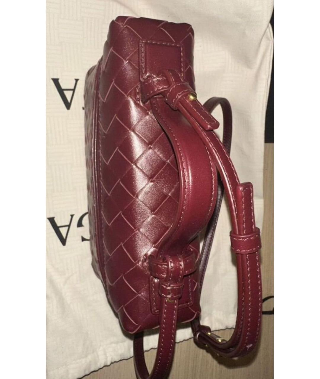 BOTTEGA VENETA Бордовая кожаная сумка через плечо, фото 2