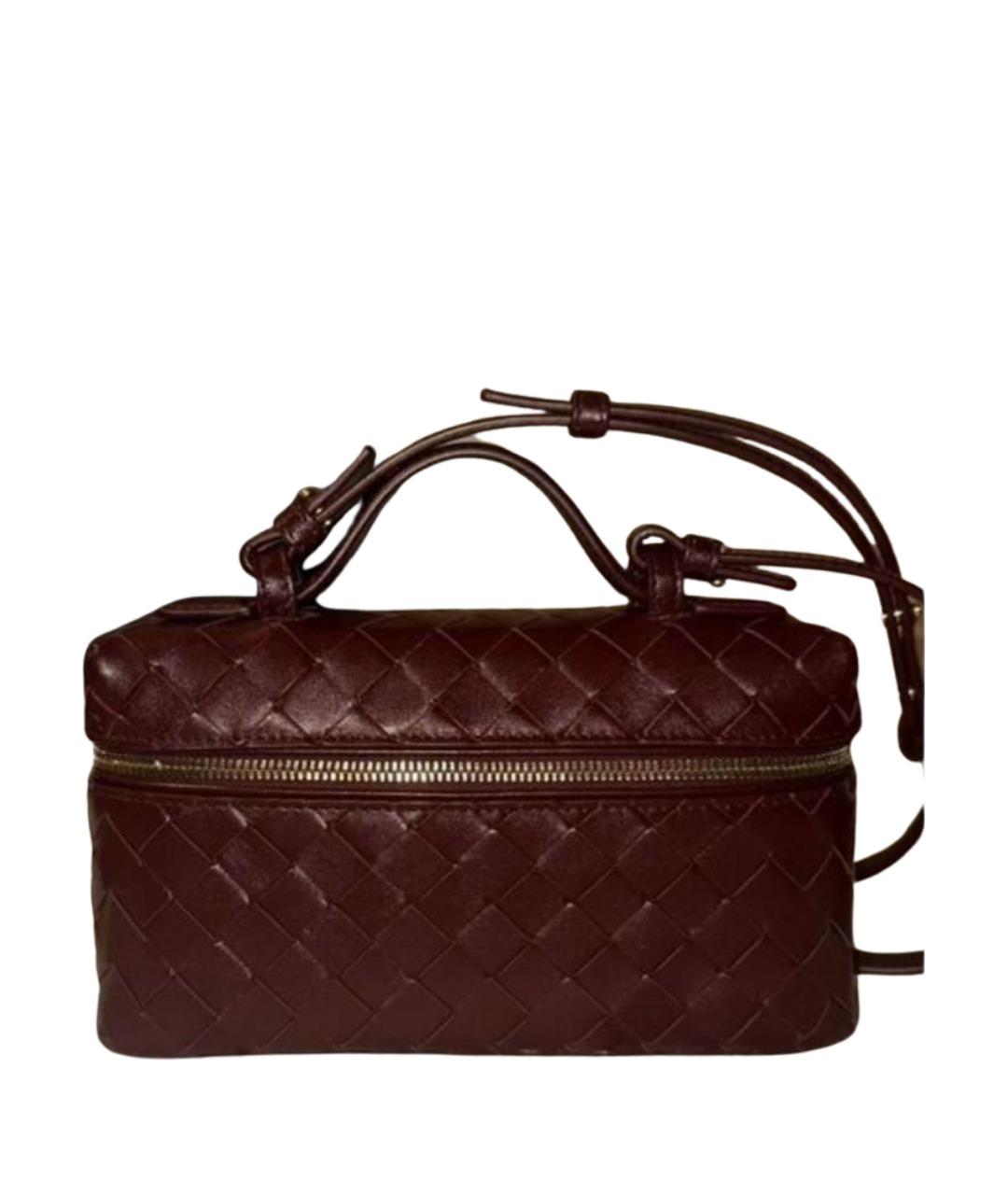 BOTTEGA VENETA Бордовая кожаная сумка через плечо, фото 1