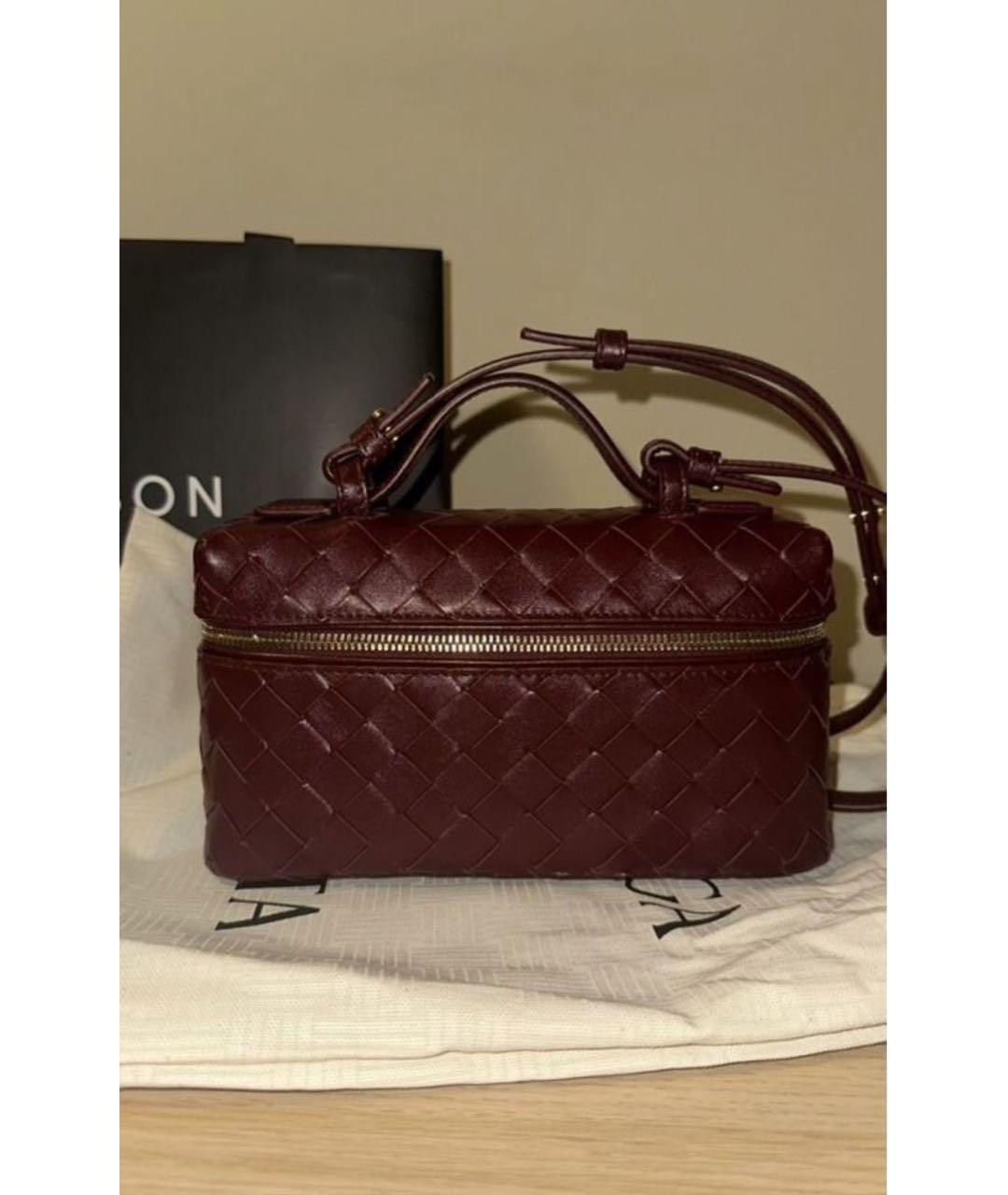 BOTTEGA VENETA Бордовая кожаная сумка через плечо, фото 5