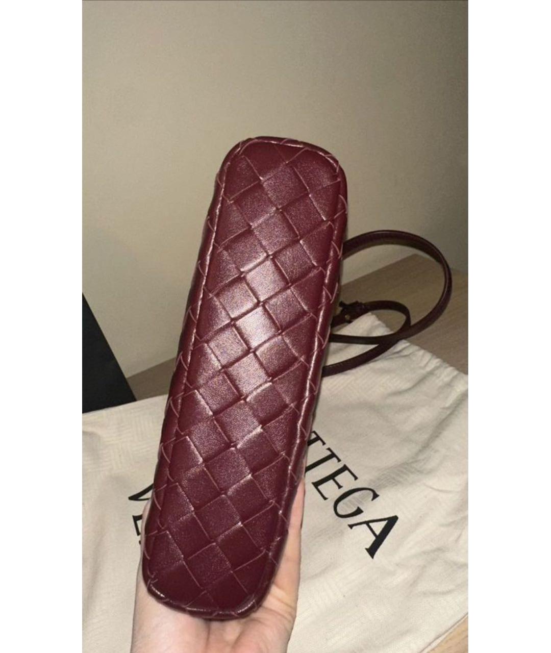 BOTTEGA VENETA Бордовая кожаная сумка через плечо, фото 4