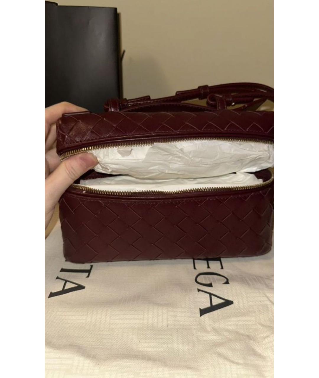 BOTTEGA VENETA Бордовая кожаная сумка через плечо, фото 3