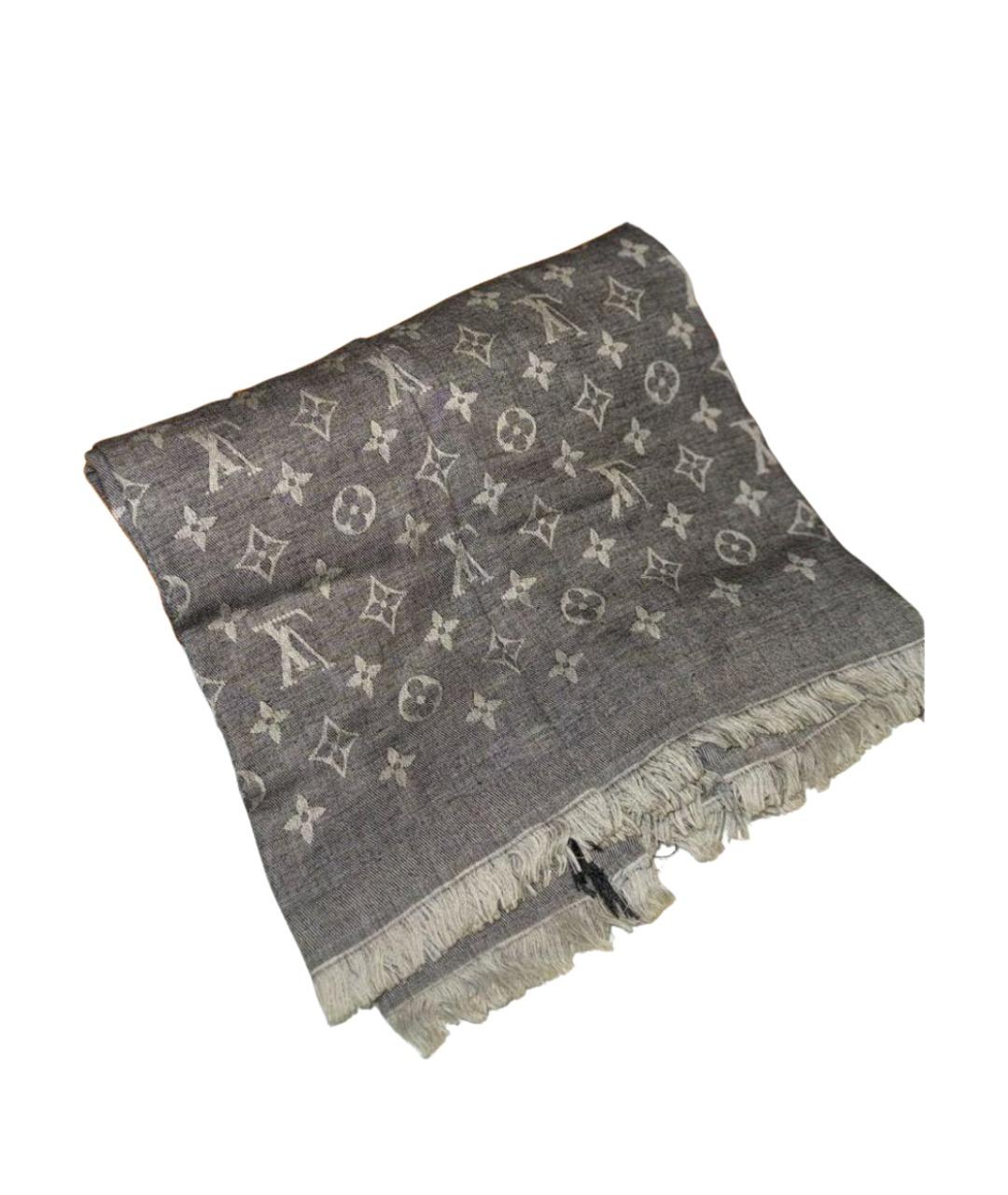 LOUIS VUITTON Серый хлопковый шарф, фото 1