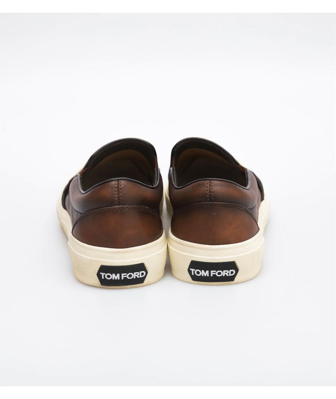 TOM FORD Коричневые кожаные слипоны, фото 4