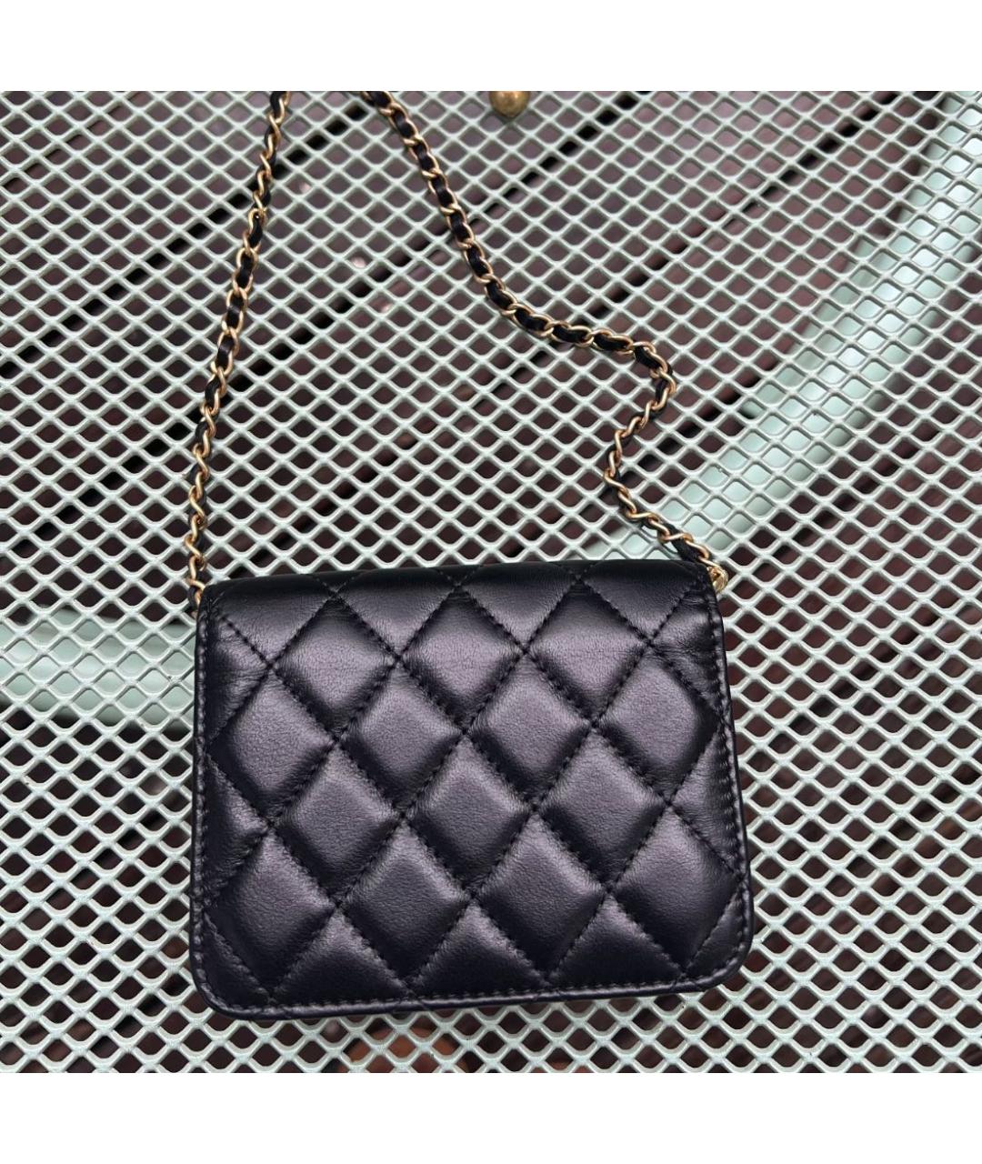 CHANEL Черная кожаная сумка через плечо, фото 3