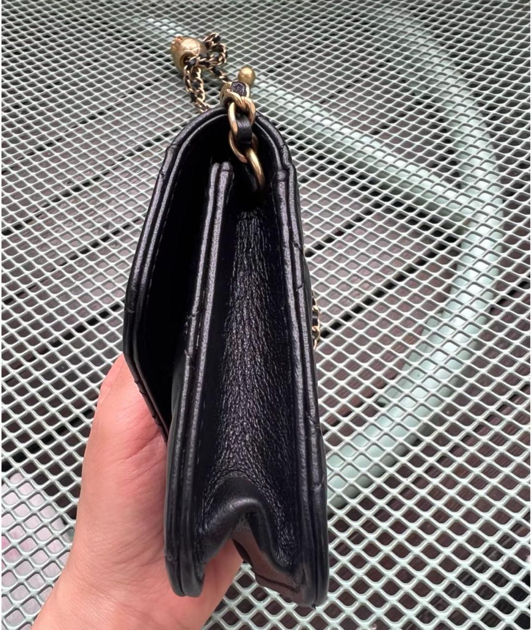 CHANEL Черная кожаная сумка через плечо, фото 5