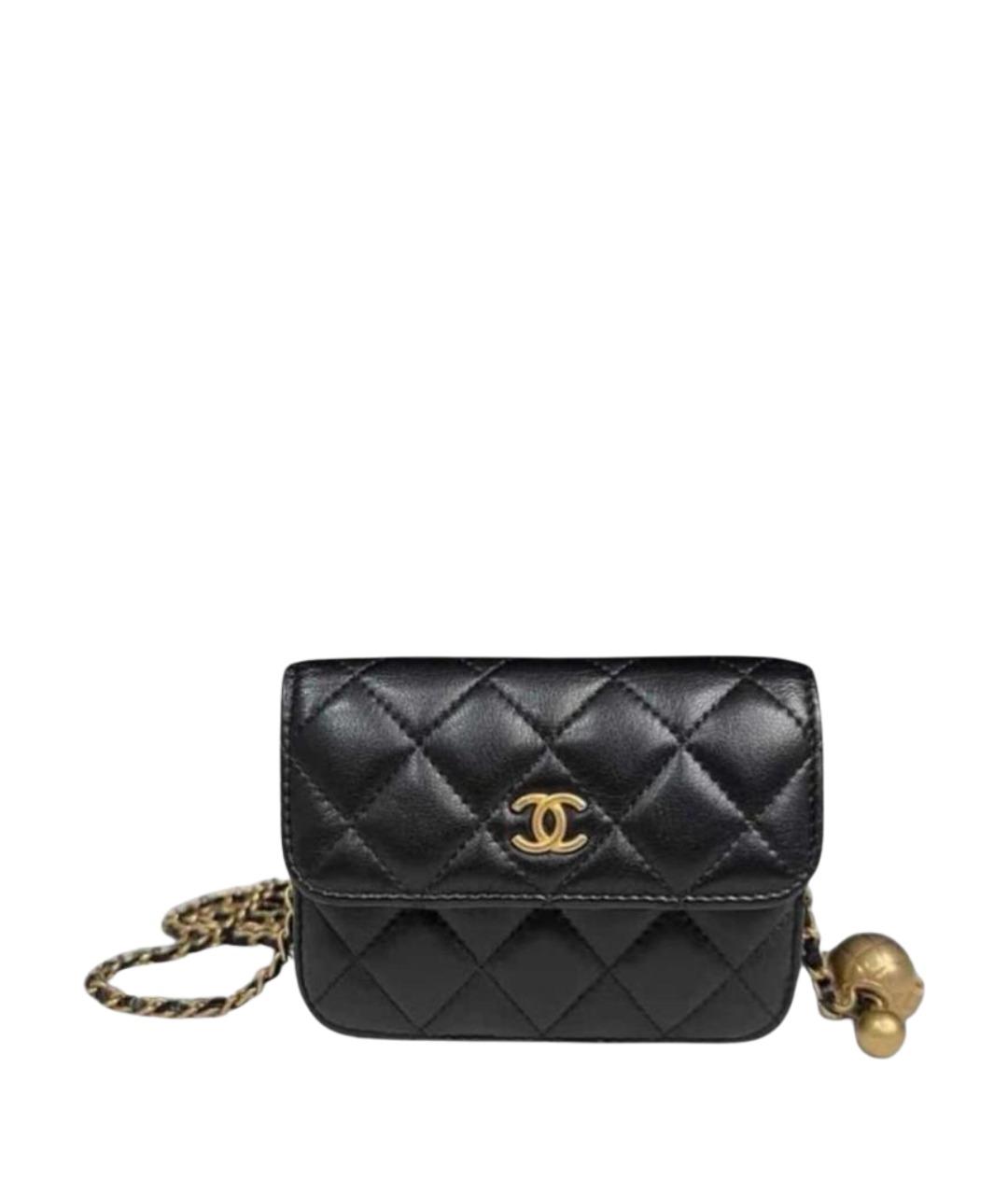 CHANEL Черная кожаная сумка через плечо, фото 1