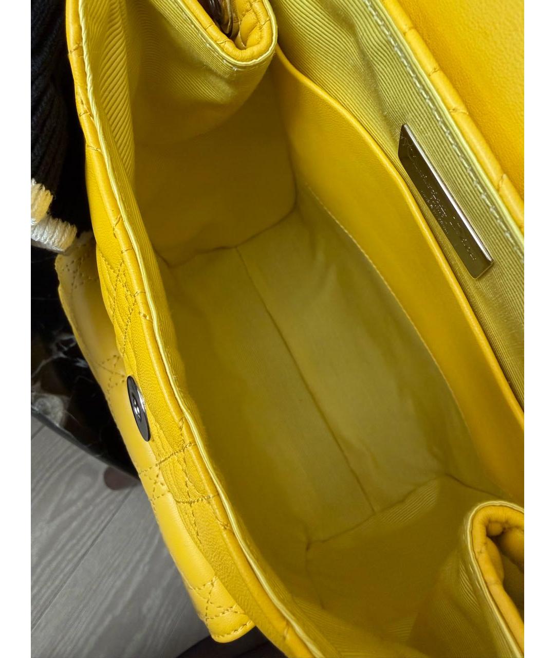 CHRISTIAN DIOR Желтый кожаный рюкзак, фото 7