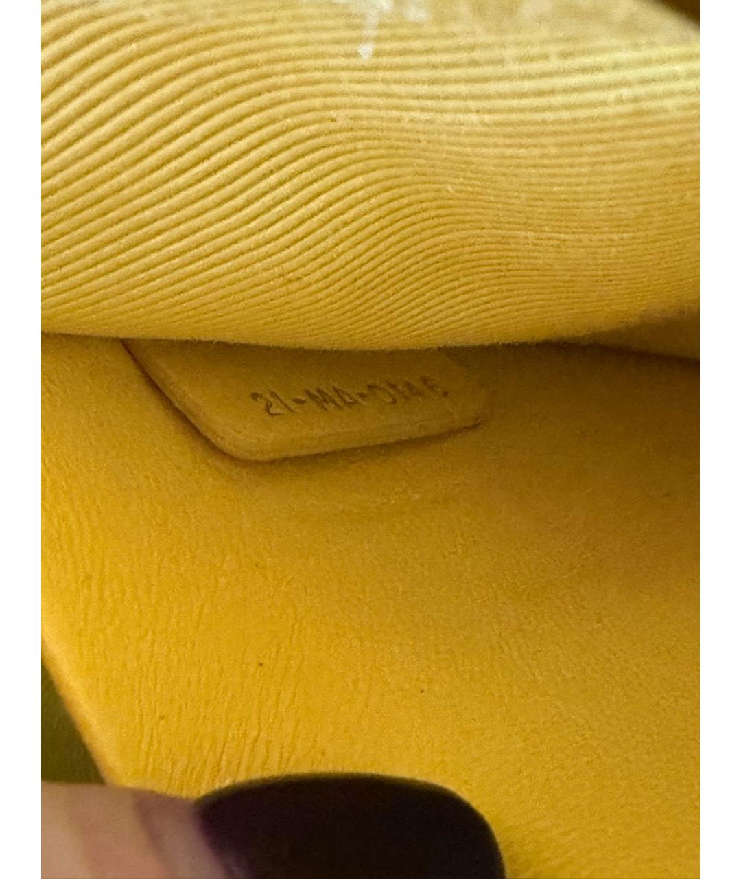 CHRISTIAN DIOR Желтый кожаный рюкзак, фото 8