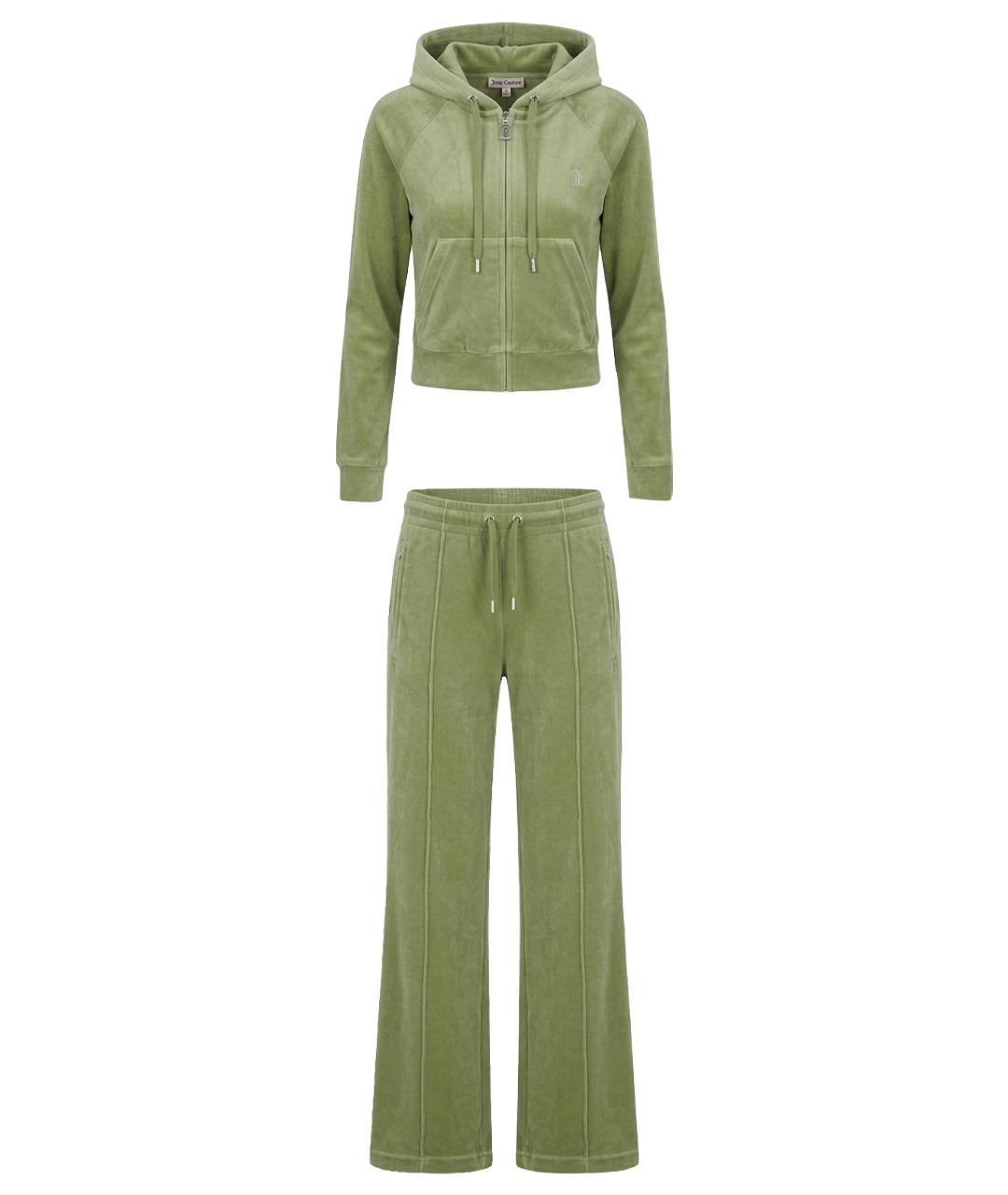 JUICY COUTURE Зеленый велюровый спортивные костюмы, фото 1