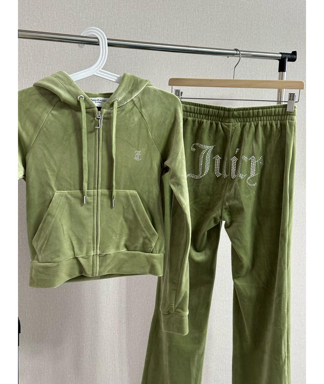 JUICY COUTURE Зеленый велюровый спортивные костюмы, фото 3