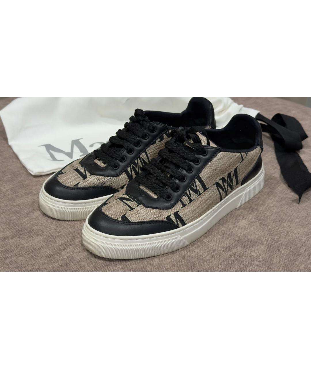 MAX MARA Бежевые синтетические кеды, фото 2