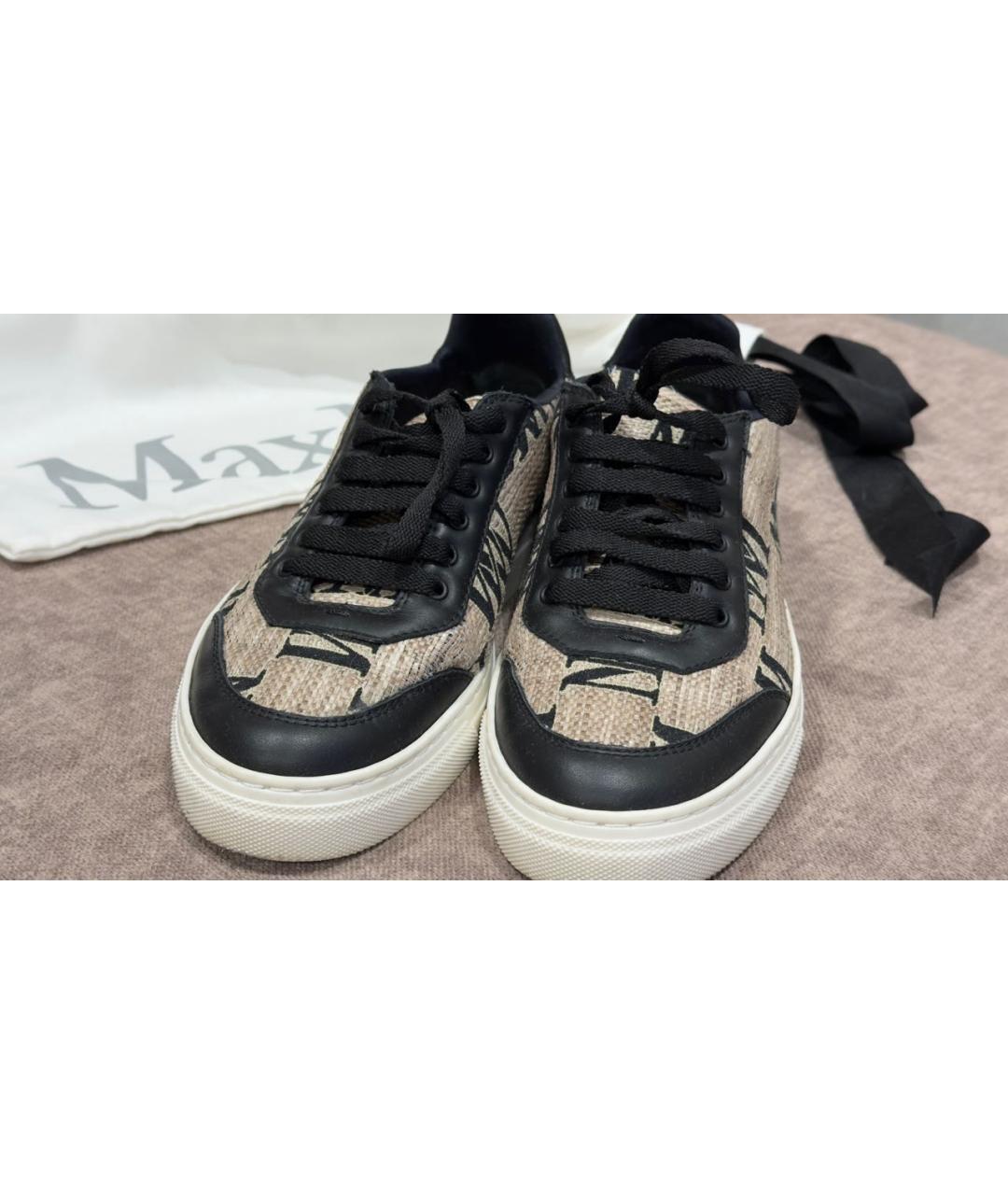 MAX MARA Бежевые синтетические кеды, фото 3