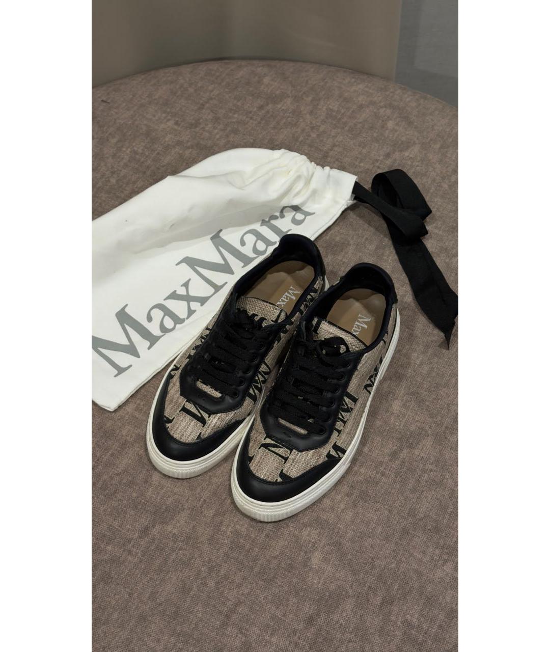 MAX MARA Бежевые синтетические кеды, фото 6