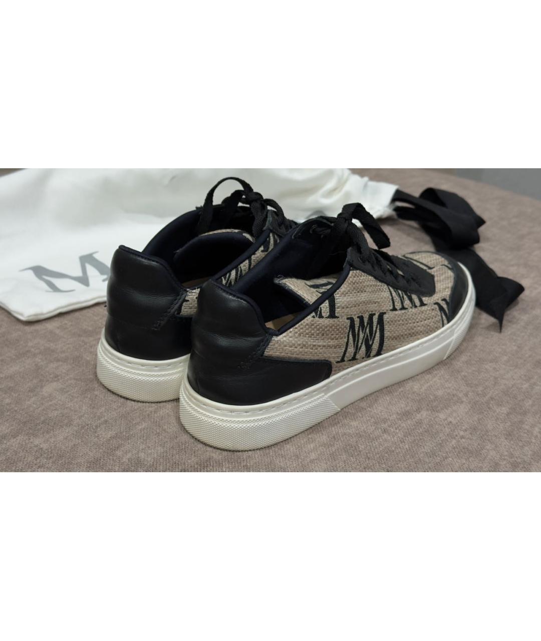 MAX MARA Бежевые синтетические кеды, фото 5