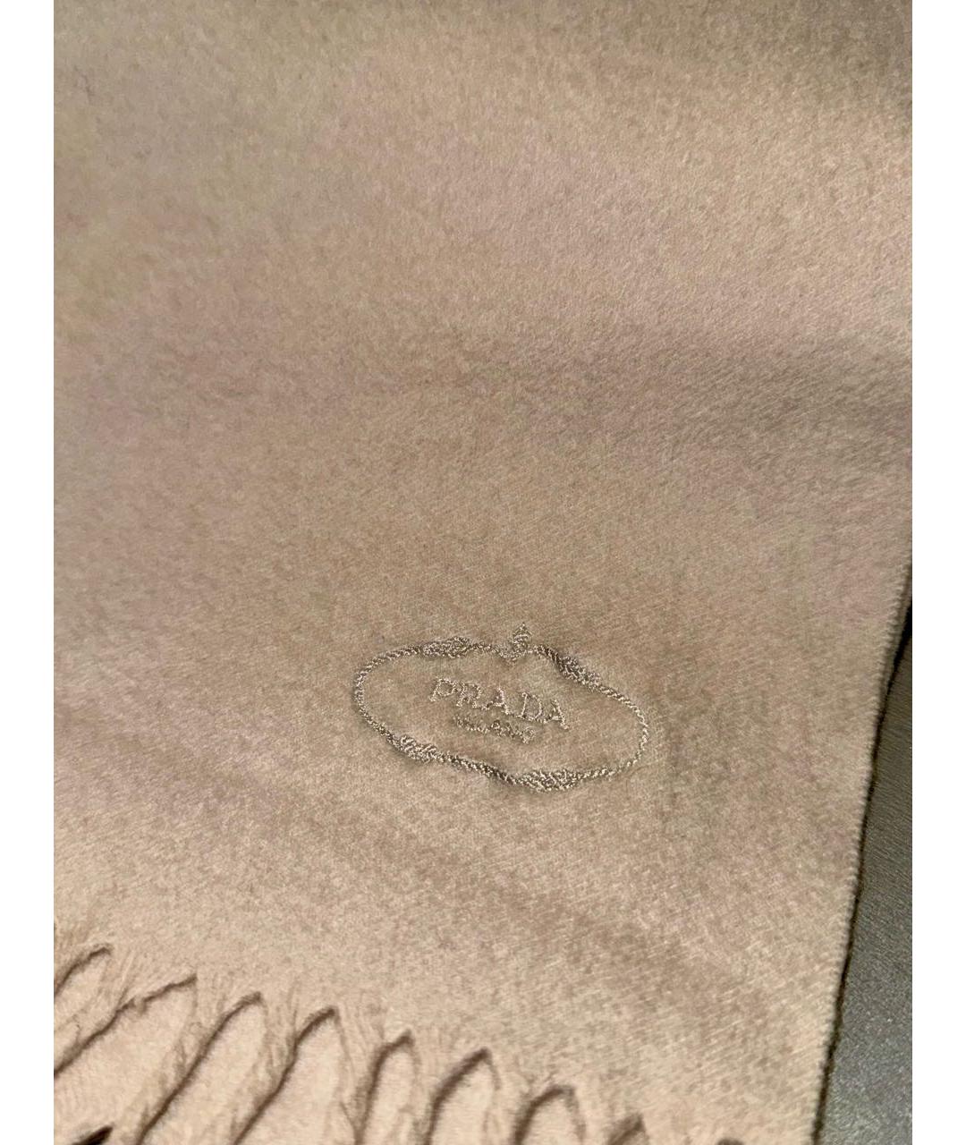 PRADA Бежевый кашемировый шарф, фото 3