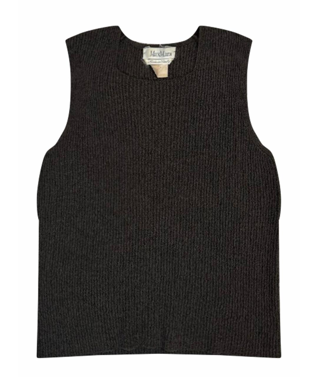 MAX MARA Антрацитовая шерстяная жилетка, фото 1