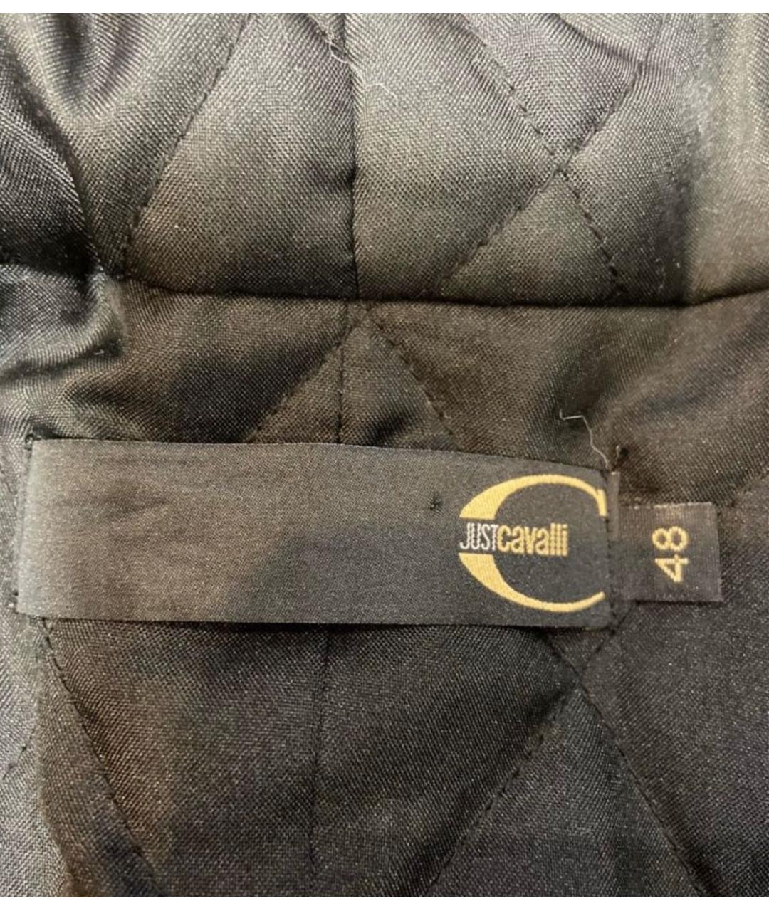 JUST CAVALLI Черная кожаная куртка, фото 4