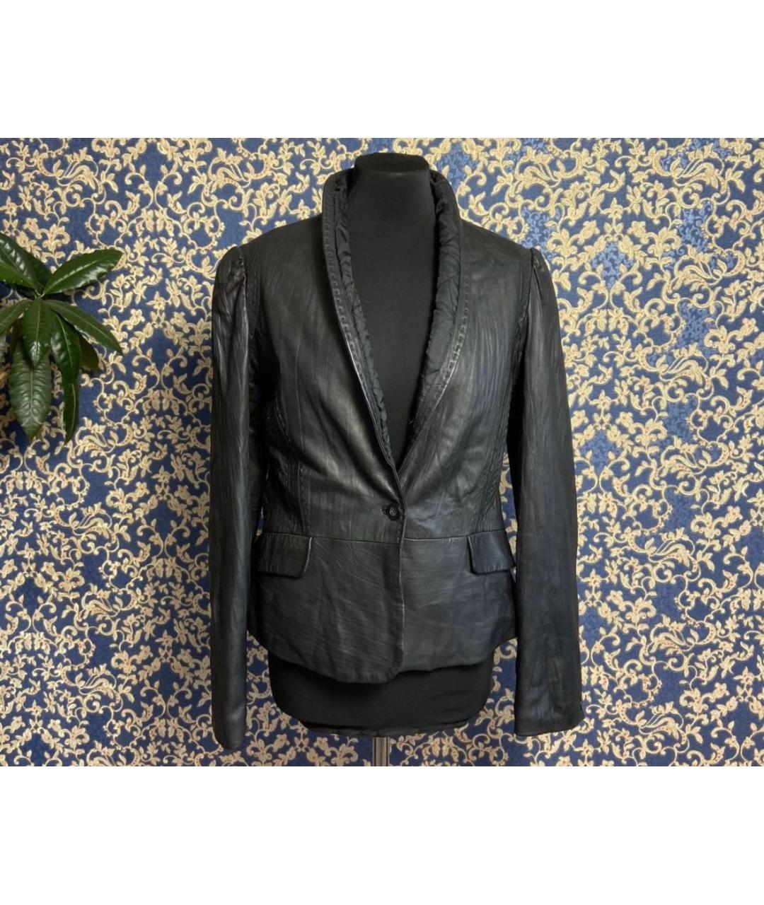 JUST CAVALLI Черная кожаная куртка, фото 9