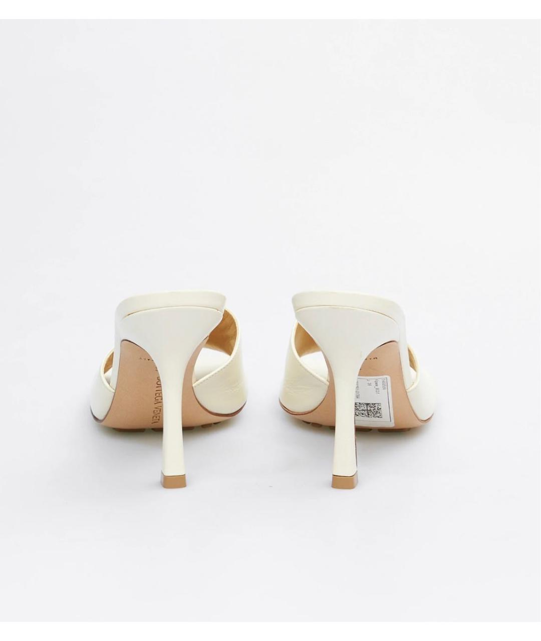 BOTTEGA VENETA Бежевые кожаные мюли, фото 4