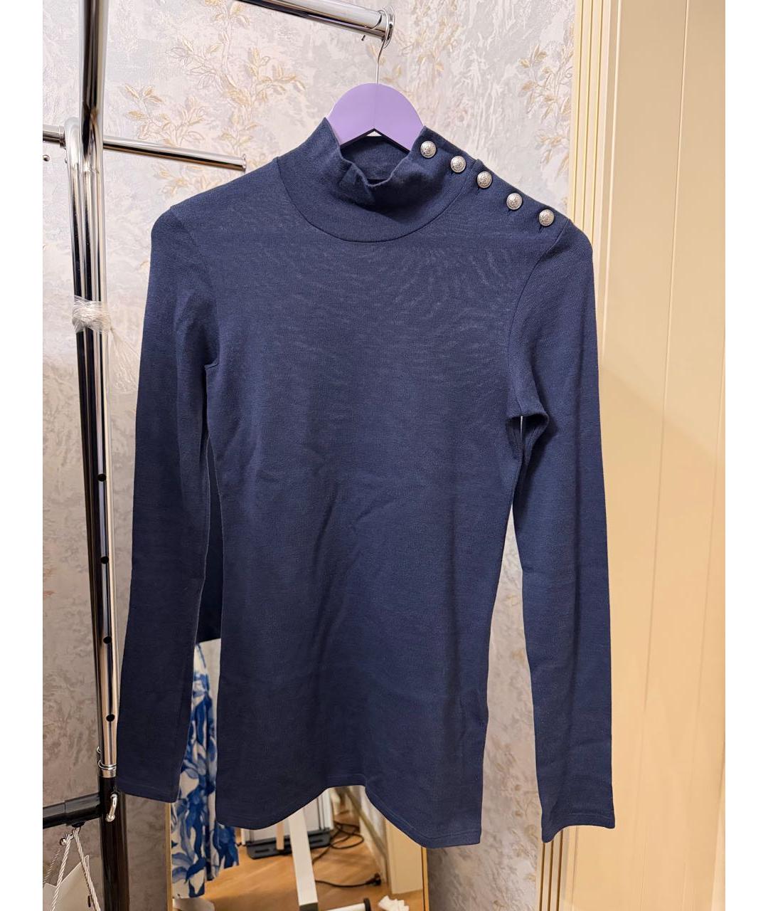 BALMAIN Темно-синяя кашемировая водолазка, фото 7