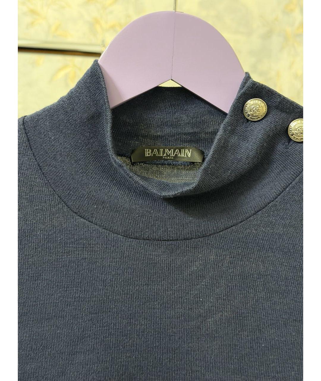 BALMAIN Темно-синяя кашемировая водолазка, фото 4