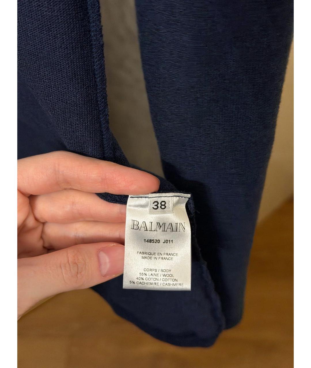 BALMAIN Темно-синяя кашемировая водолазка, фото 6