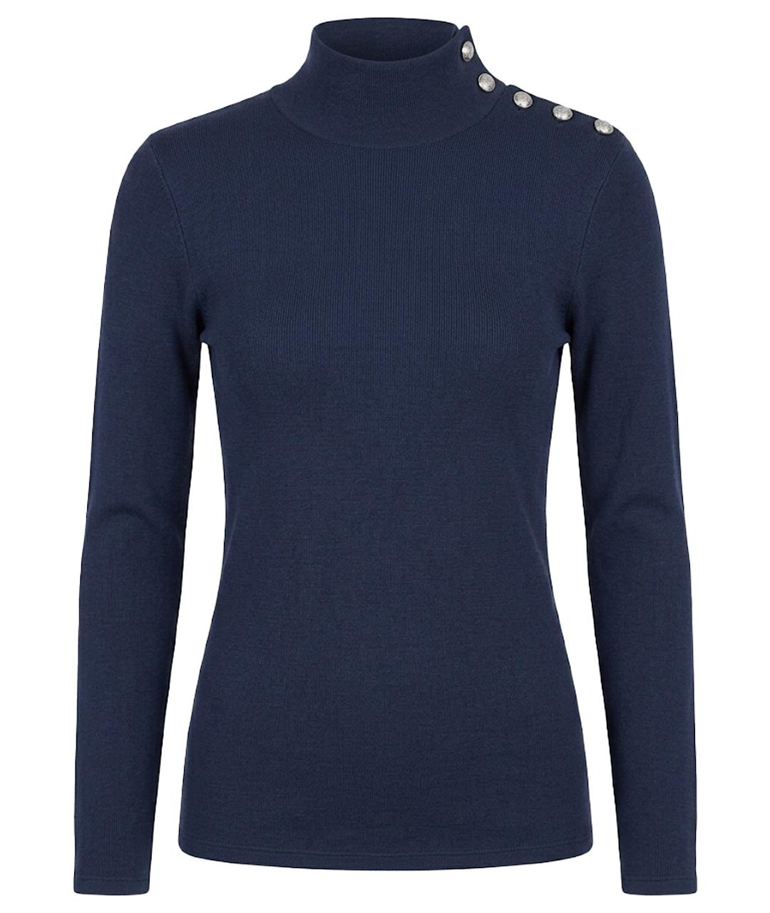 BALMAIN Темно-синяя кашемировая водолазка, фото 1