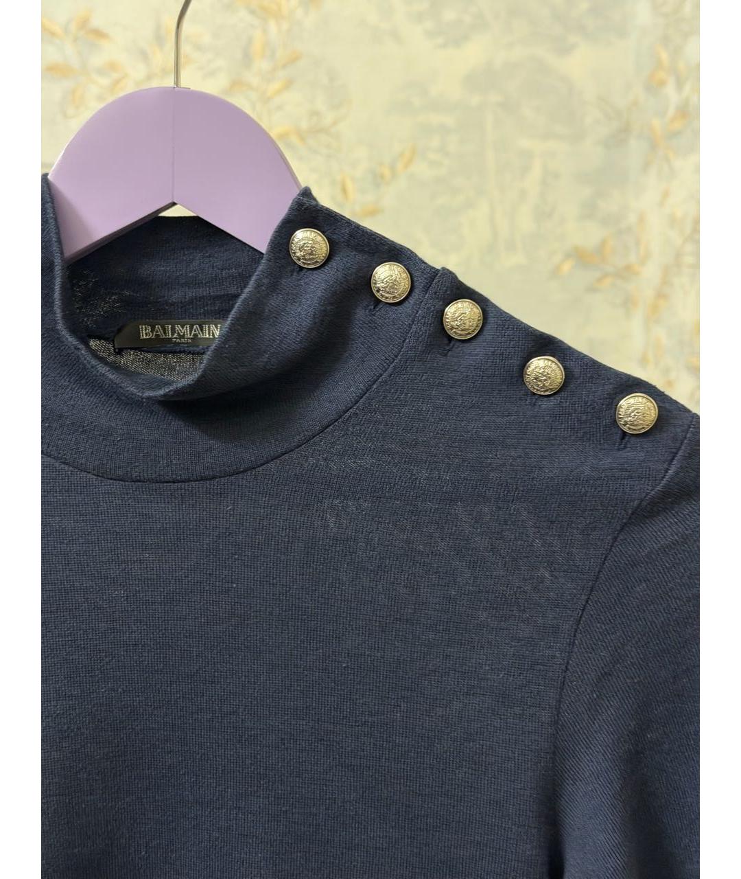BALMAIN Темно-синяя кашемировая водолазка, фото 5