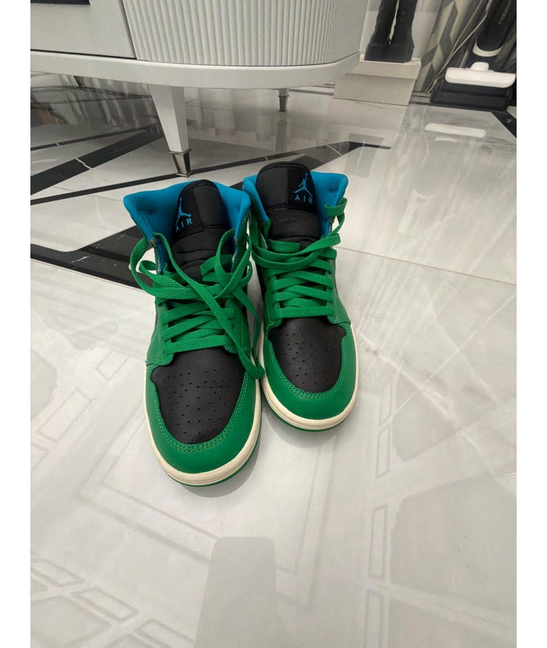 JORDAN Мульти кожаные высокие кроссовки / кеды, фото 2