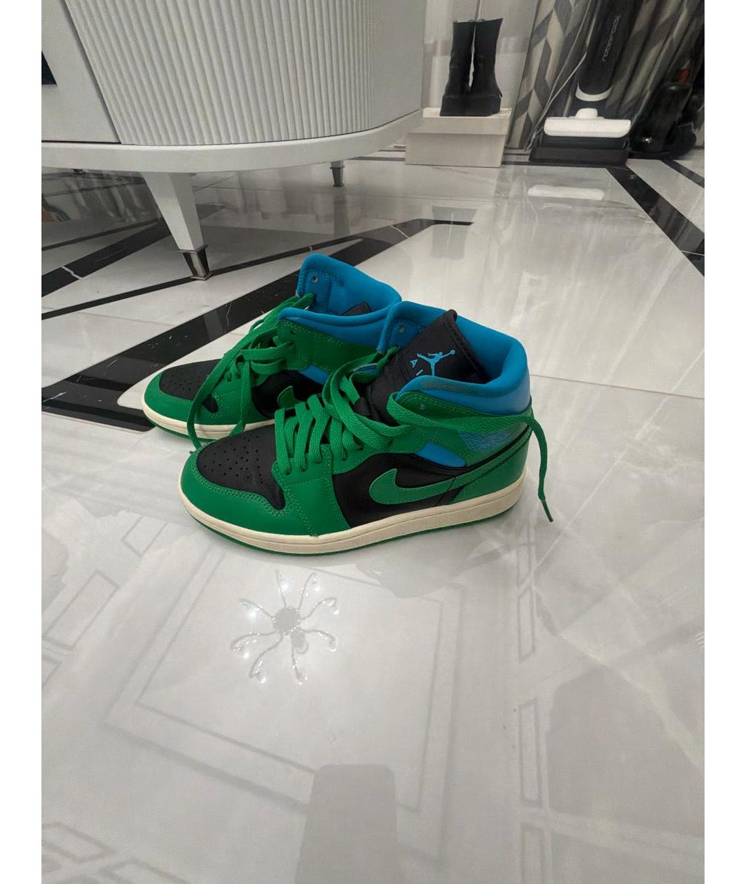 JORDAN Мульти кожаные высокие кроссовки / кеды, фото 3