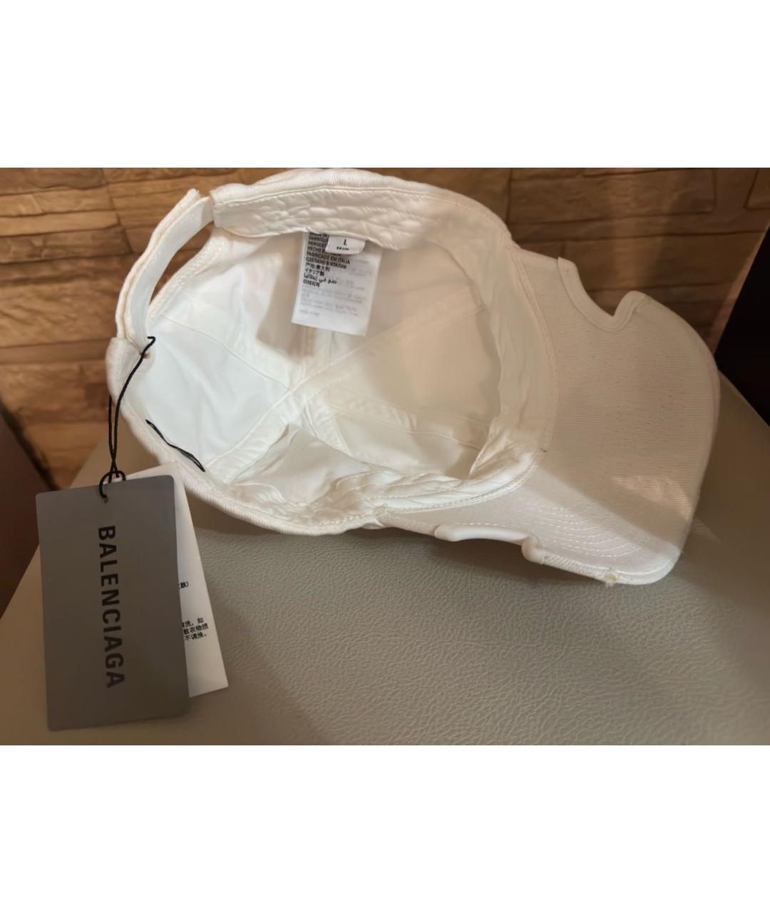 BALENCIAGA Белая хлопковая кепка/бейсболка, фото 3