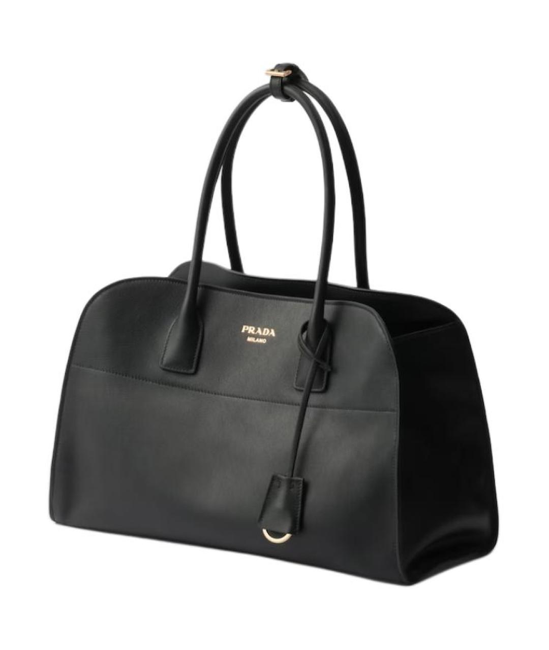 PRADA Черная кожаная сумка тоут, фото 2