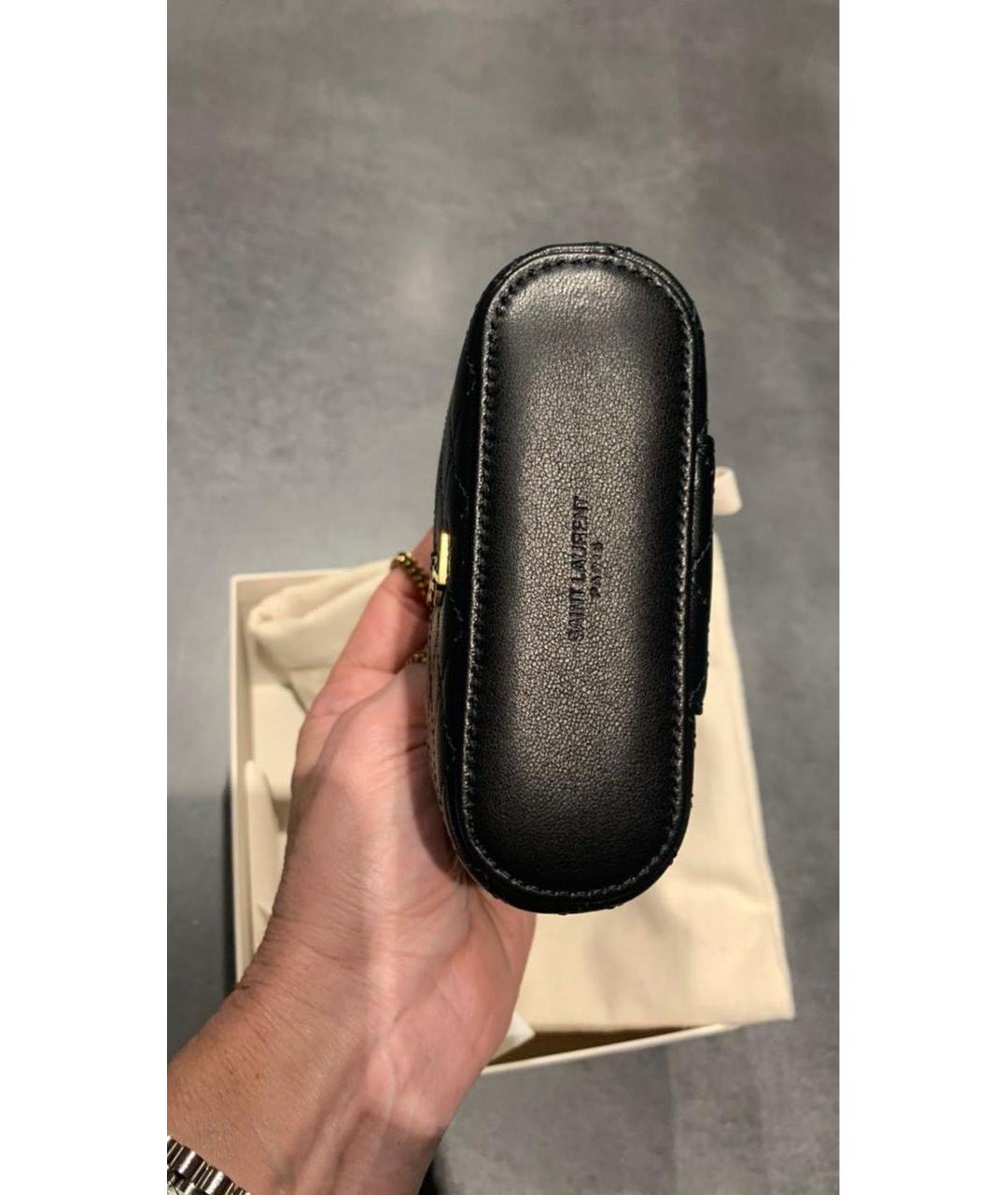 SAINT LAURENT Черная кожаная сумка через плечо, фото 4