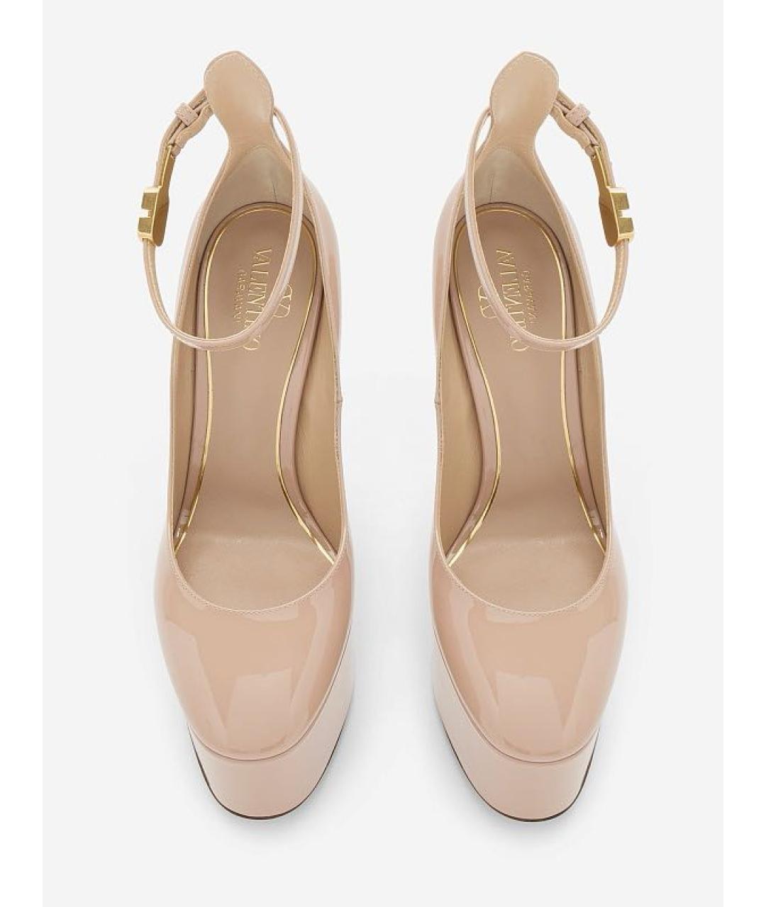 VALENTINO Бежевые туфли из лакированной кожи, фото 4