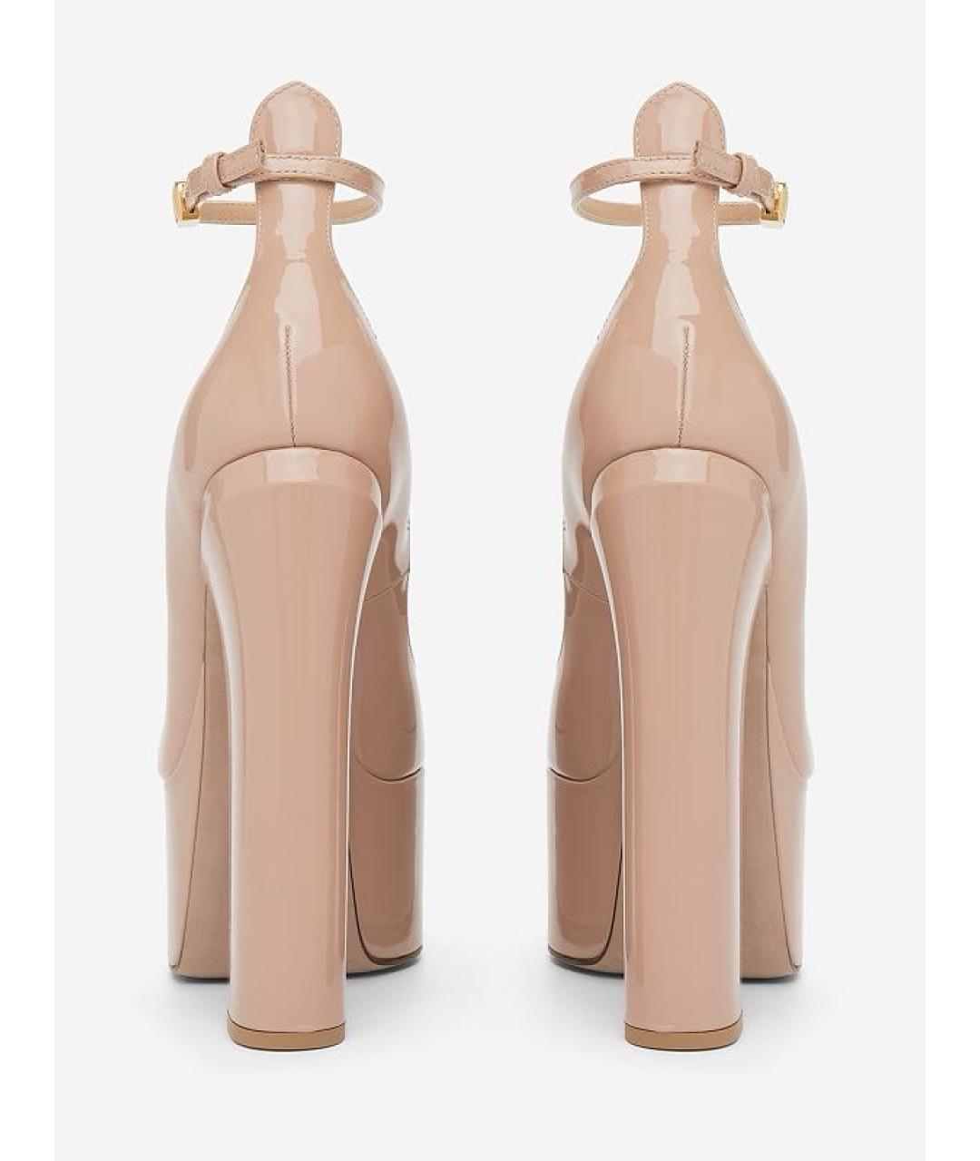 VALENTINO Бежевые туфли из лакированной кожи, фото 5