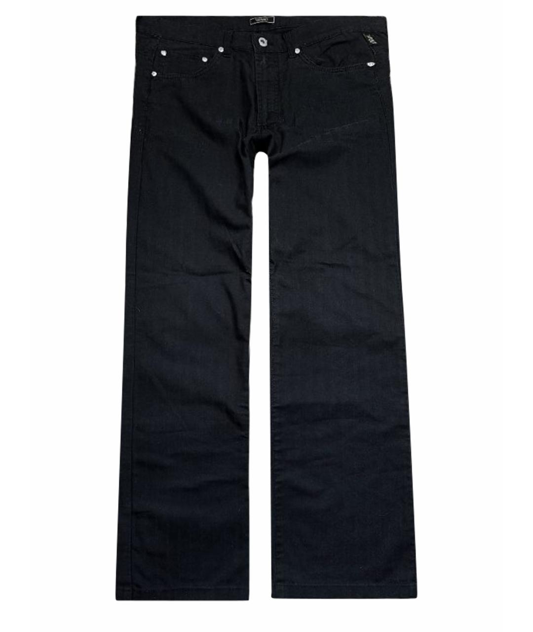 VERSACE JEANS COUTURE Черные хлопко-эластановые повседневные брюки, фото 1